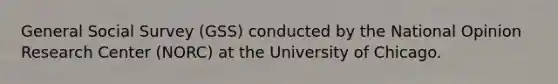 General Social Survey (GSS) conducted by the National Opinion Research Center (NORC) at the University of Chicago.