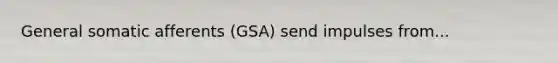 General somatic afferents (GSA) send impulses from...