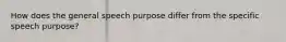 How does the general speech purpose differ from the specific speech purpose?