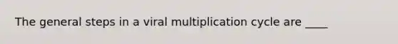 The general steps in a viral multiplication cycle are ____