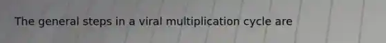 The general steps in a viral multiplication cycle are