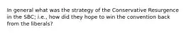 In general what was the strategy of the Conservative Resurgence in the SBC; i.e., how did they hope to win the convention back from the liberals?