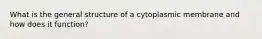 What is the general structure of a cytoplasmic membrane and how does it function?