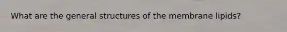 What are the general structures of the membrane lipids?