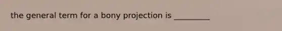 the general term for a bony projection is _________