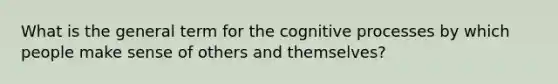 What is the general term for the cognitive processes by which people make sense of others and themselves?