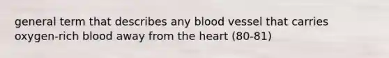 general term that describes any blood vessel that carries oxygen-rich blood away from the heart (80-81)