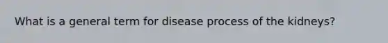 What is a general term for disease process of the kidneys?