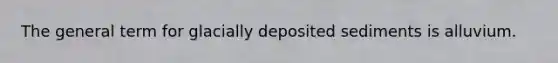 The general term for glacially deposited sediments is alluvium.