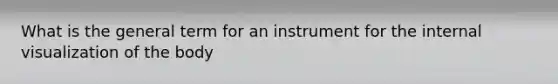 What is the general term for an instrument for the internal visualization of the body