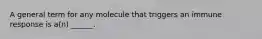 A general term for any molecule that triggers an immune response is a(n) ______.
