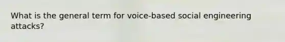 What is the general term for voice-based social engineering attacks?