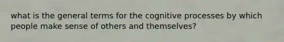 what is the general terms for the cognitive processes by which people make sense of others and themselves?