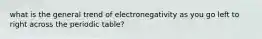 what is the general trend of electronegativity as you go left to right across the periodic table?