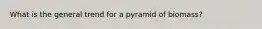 What is the general trend for a pyramid of biomass?