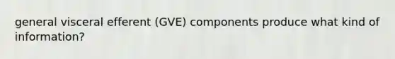 general visceral efferent (GVE) components produce what kind of information?