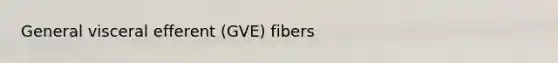 General visceral efferent (GVE) fibers