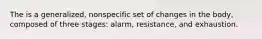 The is a generalized, nonspecific set of changes in the body, composed of three stages: alarm, resistance, and exhaustion.