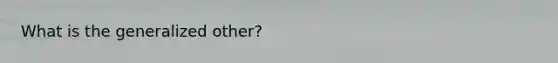 What is the generalized other?