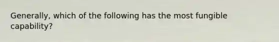 Generally, which of the following has the most fungible capability?