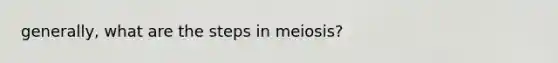 generally, what are the steps in meiosis?