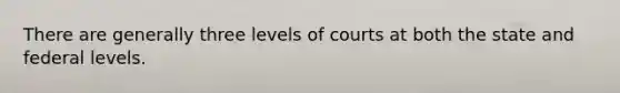 There are generally three levels of courts at both the state and federal levels.