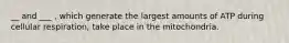 __ and ___ , which generate the largest amounts of ATP during cellular respiration, take place in the mitochondria.