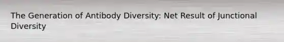 The Generation of Antibody Diversity: Net Result of Junctional Diversity