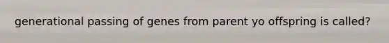 generational passing of genes from parent yo offspring is called?
