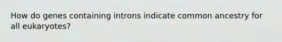 How do genes containing introns indicate common ancestry for all eukaryotes?