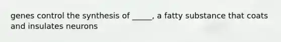 genes control the synthesis of _____, a fatty substance that coats and insulates neurons