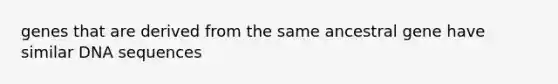 genes that are derived from the same ancestral gene have similar DNA sequences