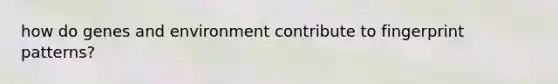 how do genes and environment contribute to fingerprint patterns?