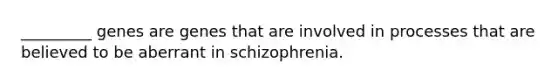 _________ genes are genes that are involved in processes that are believed to be aberrant in schizophrenia.