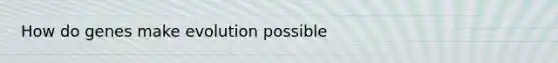 How do genes make evolution possible