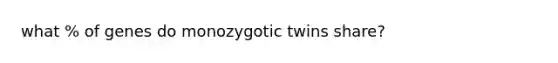 what % of genes do monozygotic twins share?