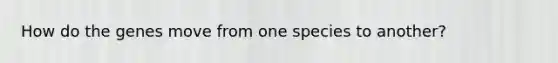 How do the genes move from one species to another?
