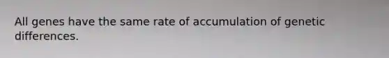 All genes have the same rate of accumulation of genetic differences.