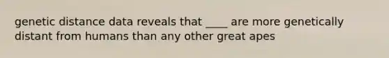 genetic distance data reveals that ____ are more genetically distant from humans than any other great apes