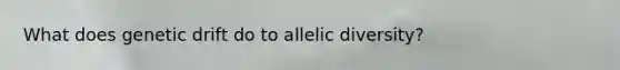 What does genetic drift do to allelic diversity?