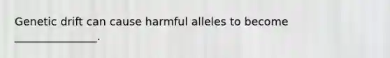 Genetic drift can cause harmful alleles to become _______________.