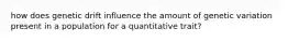 how does genetic drift influence the amount of genetic variation present in a population for a quantitative trait?