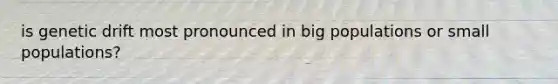 is genetic drift most pronounced in big populations or small populations?