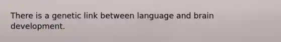 There is a genetic link between language and brain development.