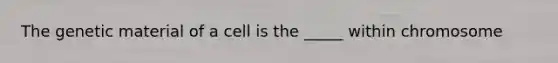 The genetic material of a cell is the _____ within chromosome