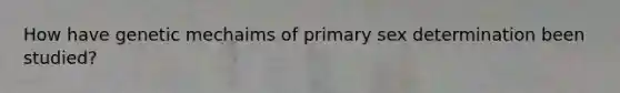How have genetic mechaims of primary sex determination been studied?