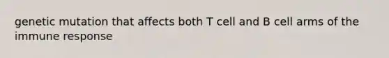 genetic mutation that affects both T cell and B cell arms of the immune response
