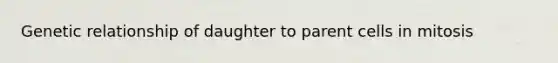 Genetic relationship of daughter to parent cells in mitosis