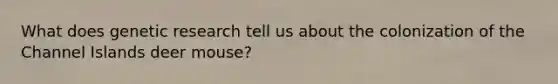 What does genetic research tell us about the colonization of the Channel Islands deer mouse?