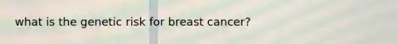 what is the genetic risk for breast cancer?